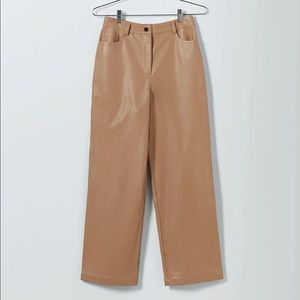 WhoWhatWear Eli Relaxed Vegan-Leather Trousers